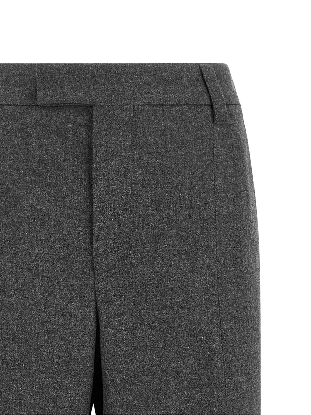 Gray Virgin Wool Flared Pants