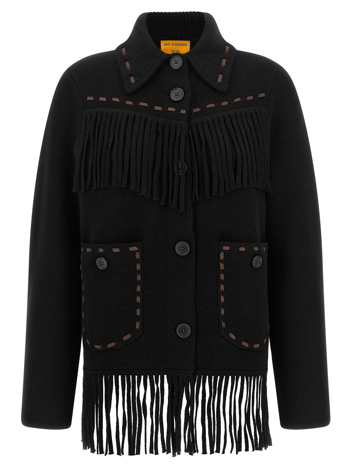 Black Wool Full-Length Jacket