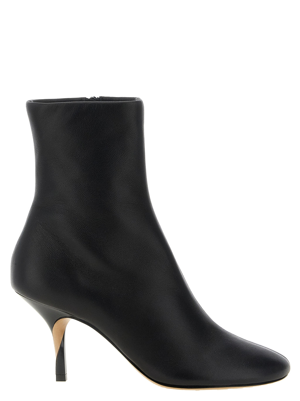 Black Lamb Leather Ankle Boots