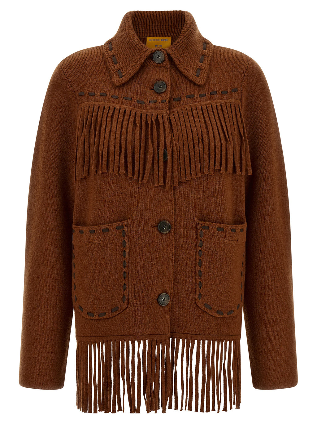Brown Wool Full-Length Jacket