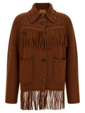 Brown Wool Full-Length Jacket