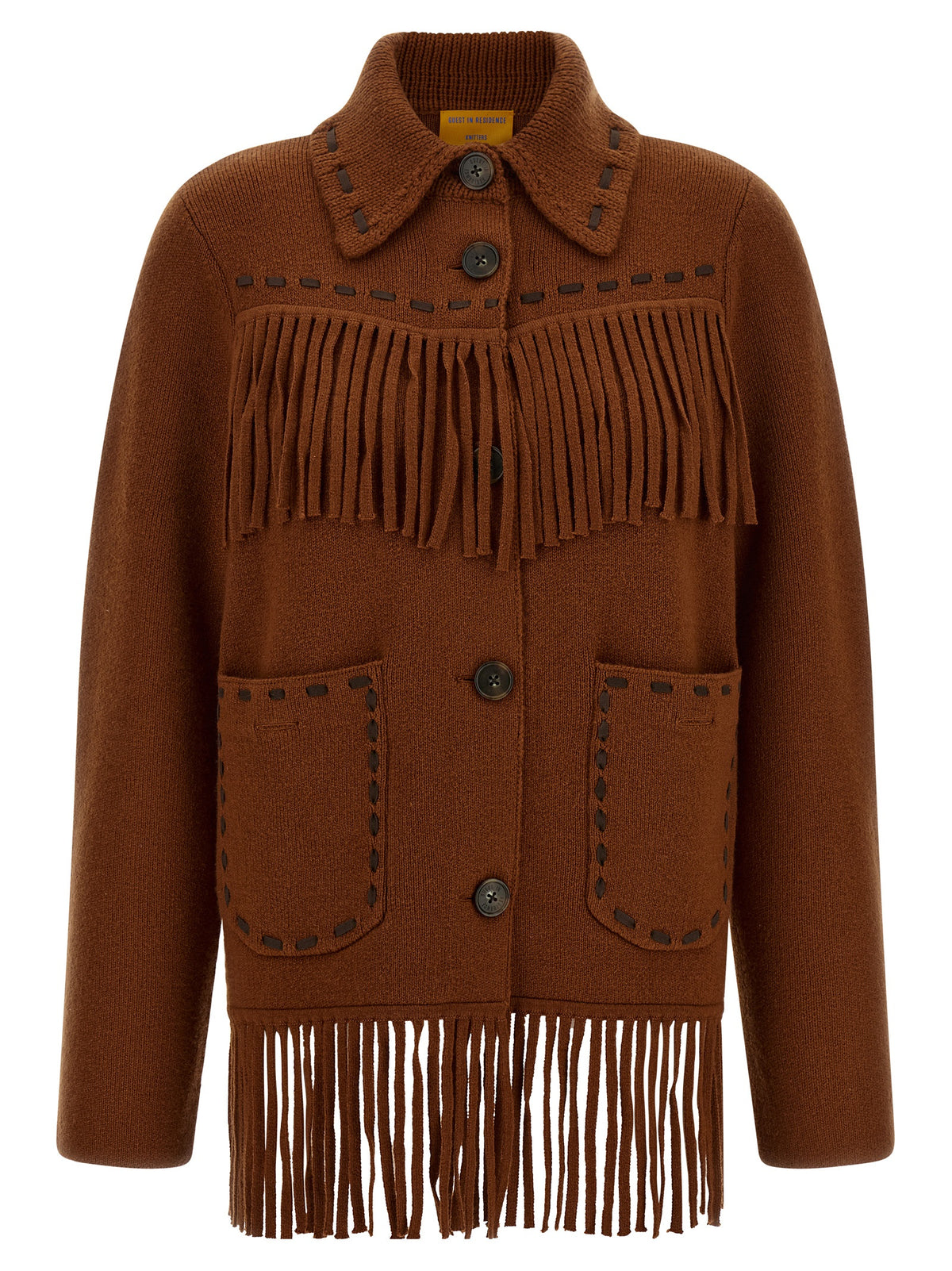 Brown Wool Full-Length Jacket