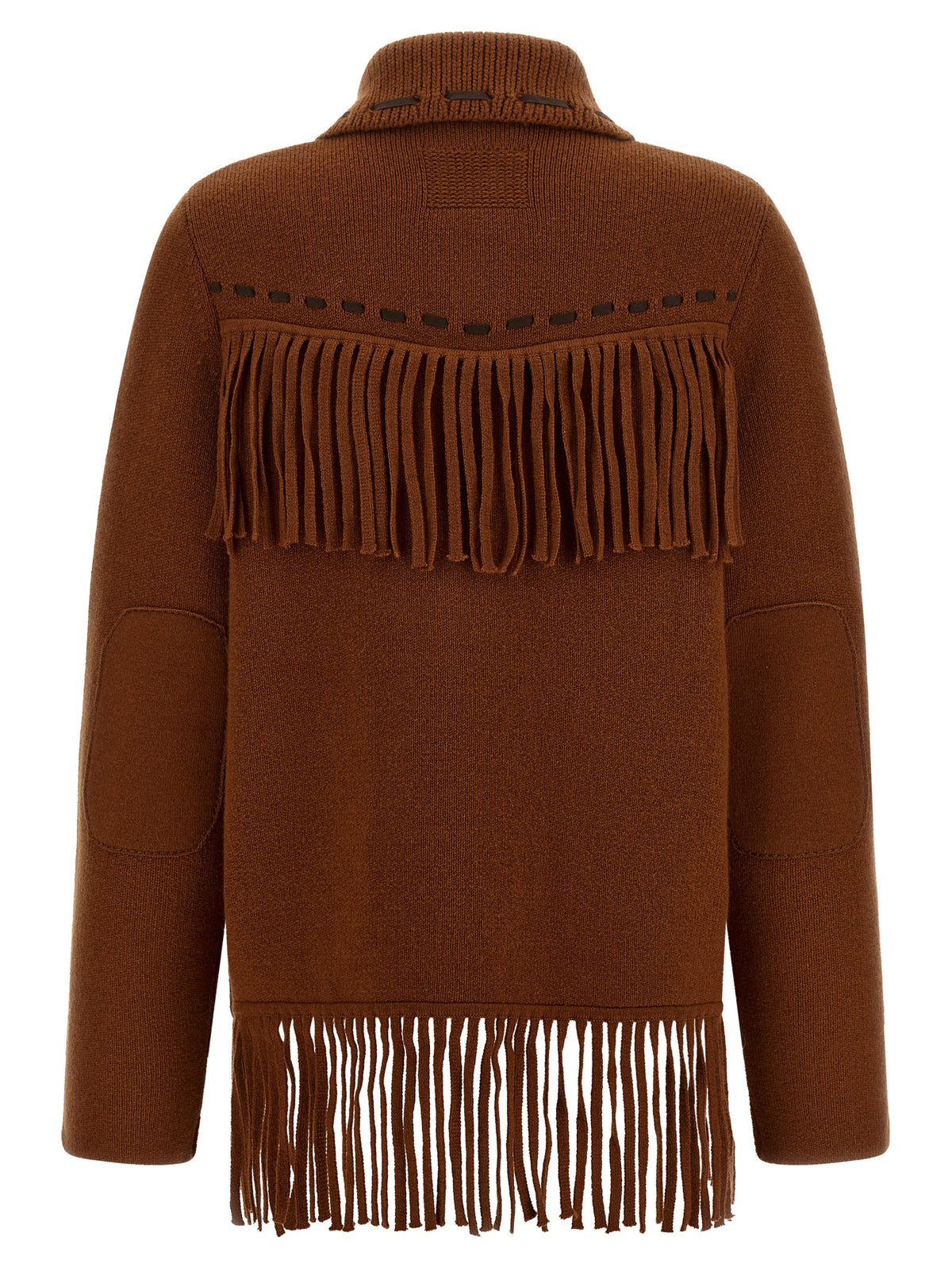 Brown Wool Full-Length Jacket
