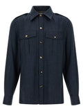 Blue Virgin Wool Blouse