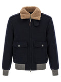 Blue Cashmere Bomber