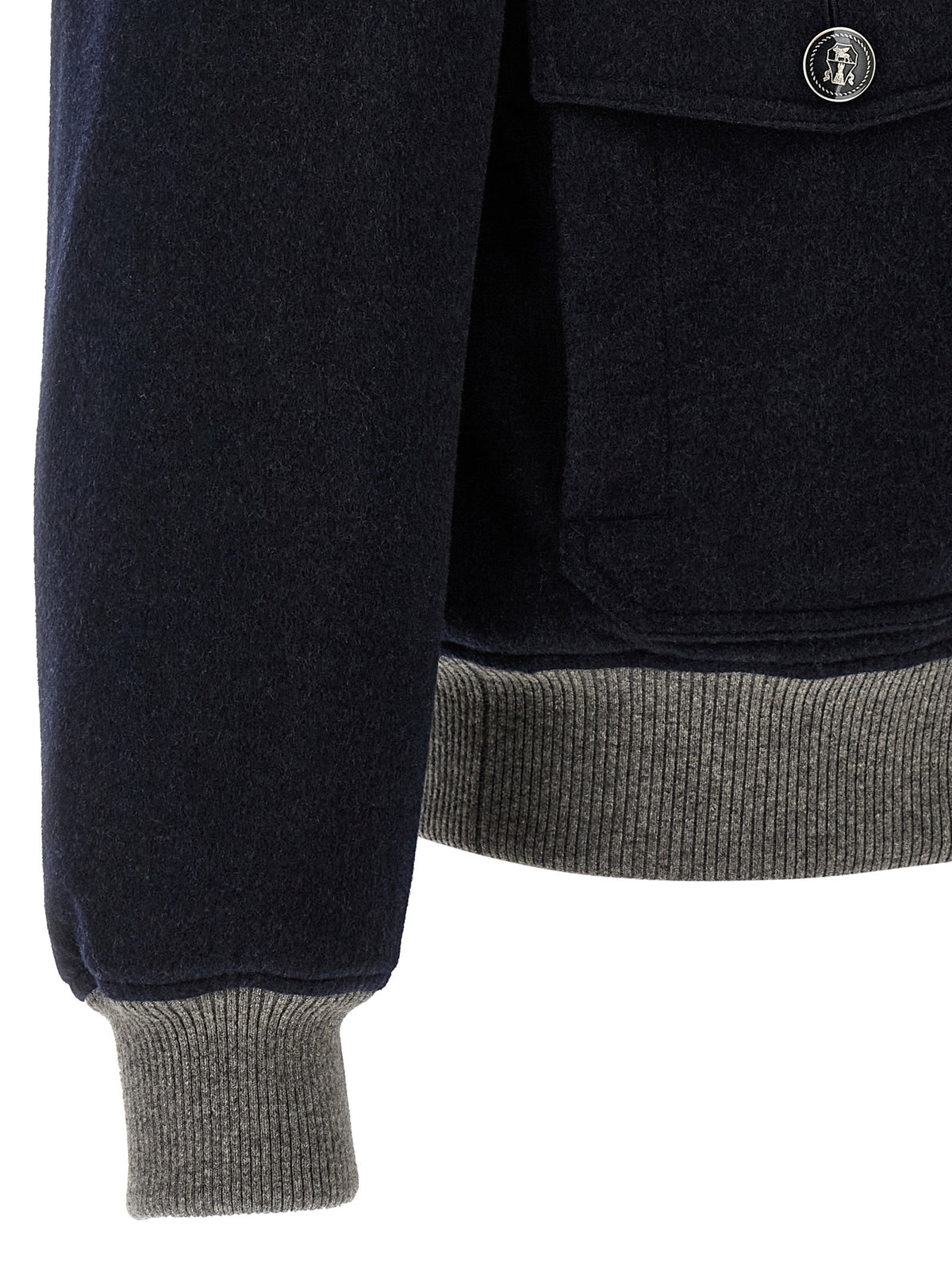 Blue Cashmere Bomber