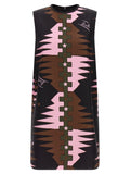 Multicolor Silk Short Dress