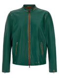 Bicolor Lamb Leather Leather Jacket