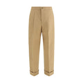 Beige Cotton Dress Pants