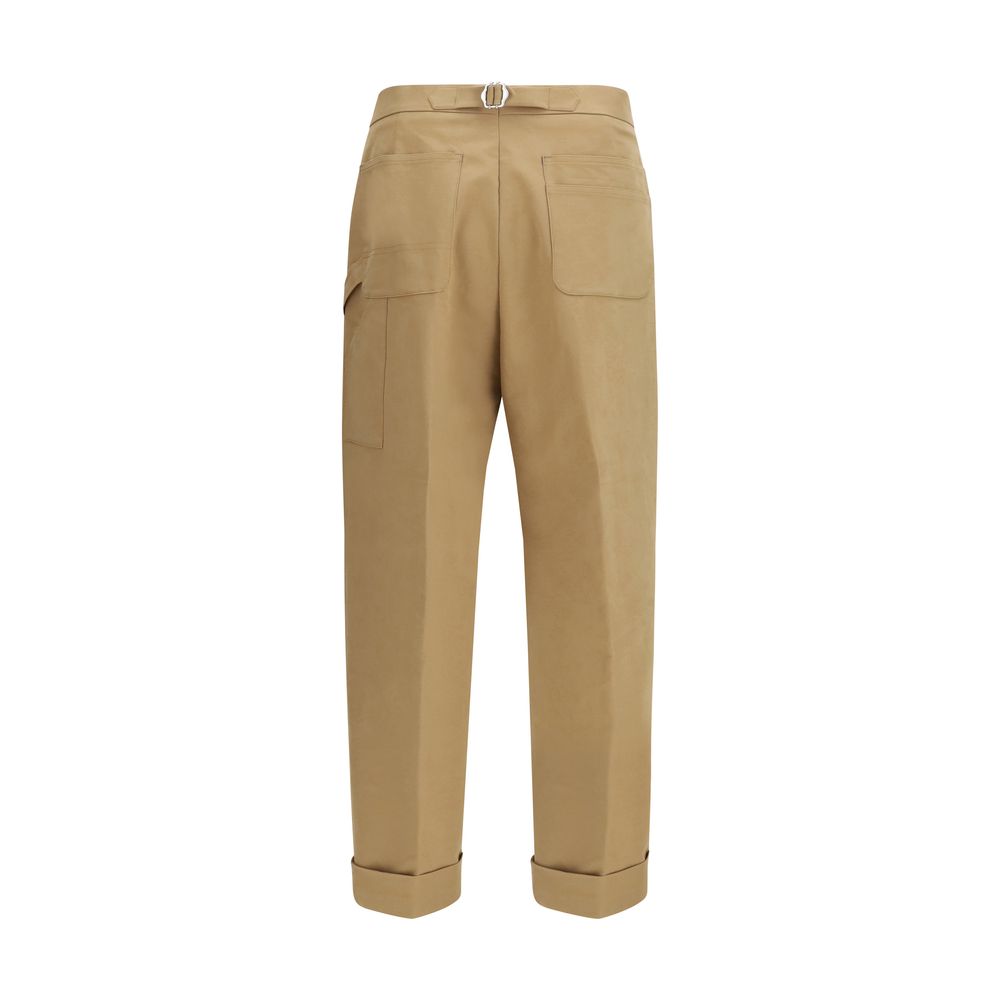 Beige Cotton Dress Pants