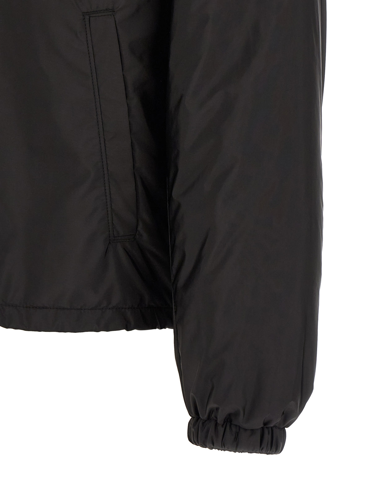 Black Recycled Polyamide Full-Length Jacket