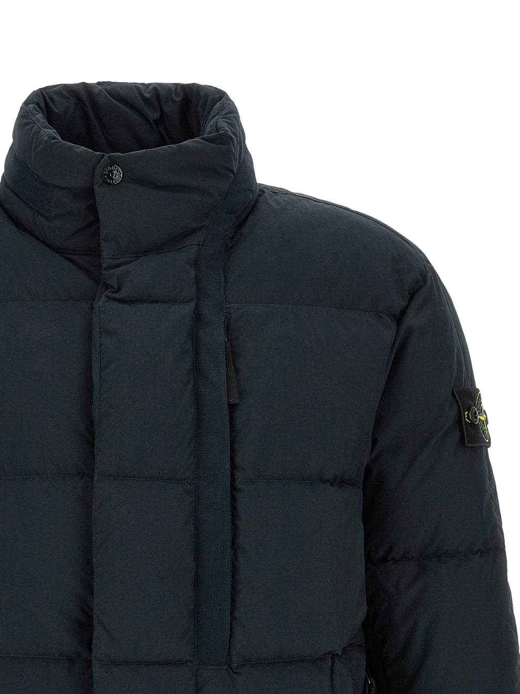 Blue Cotton Full-Length Jacket