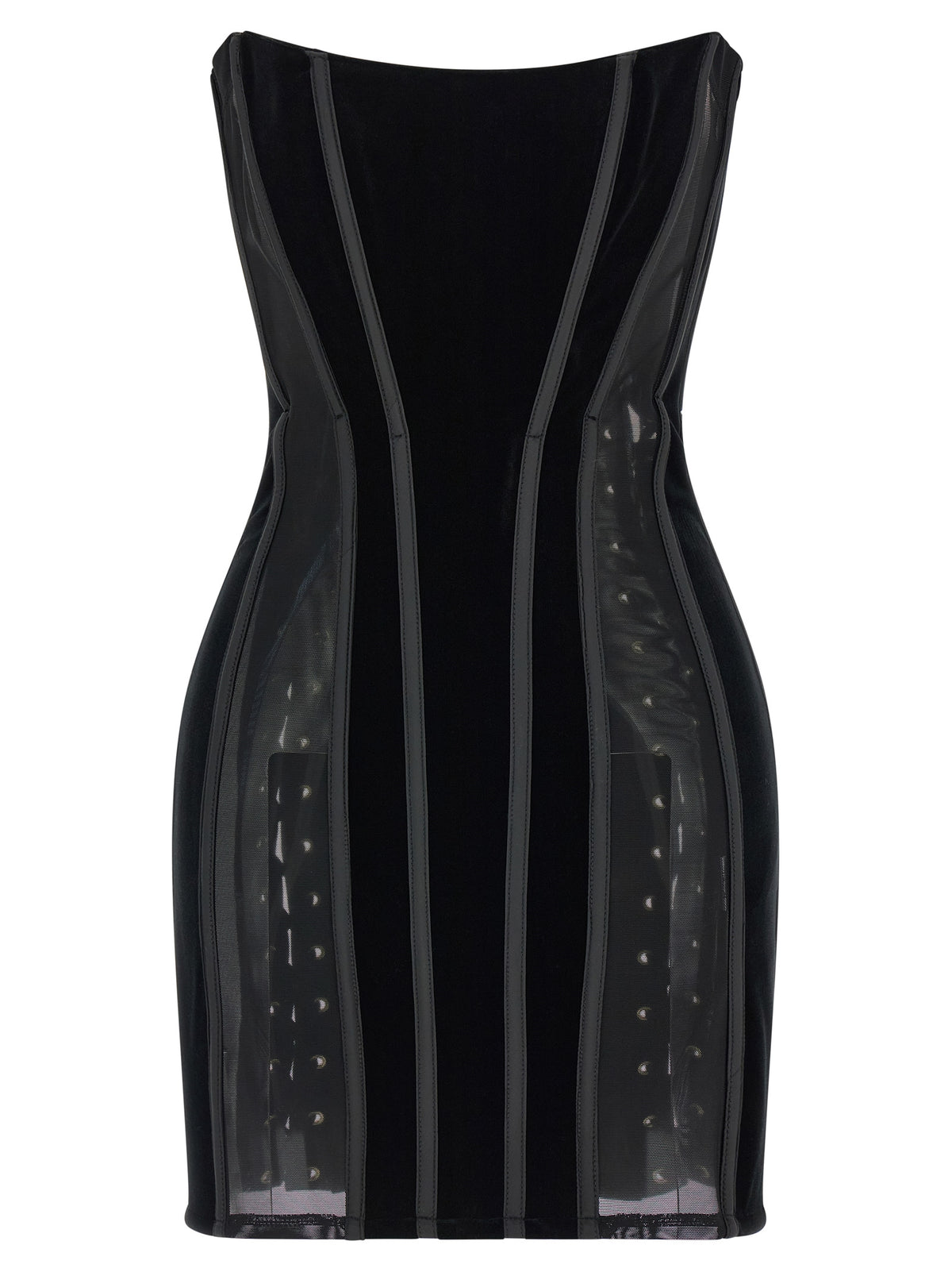 Black Polyester Short Dress