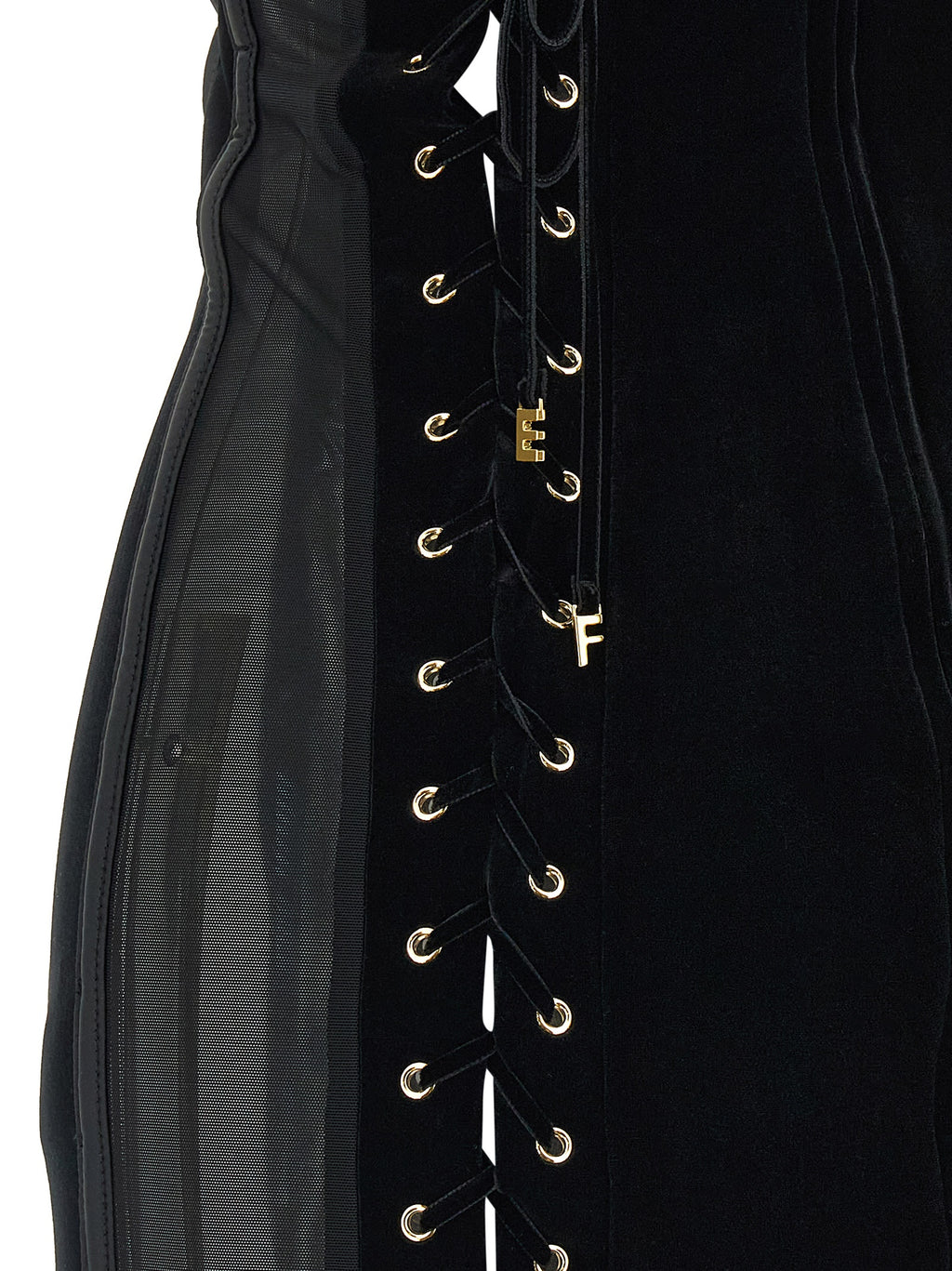 Black Polyester Short Dress