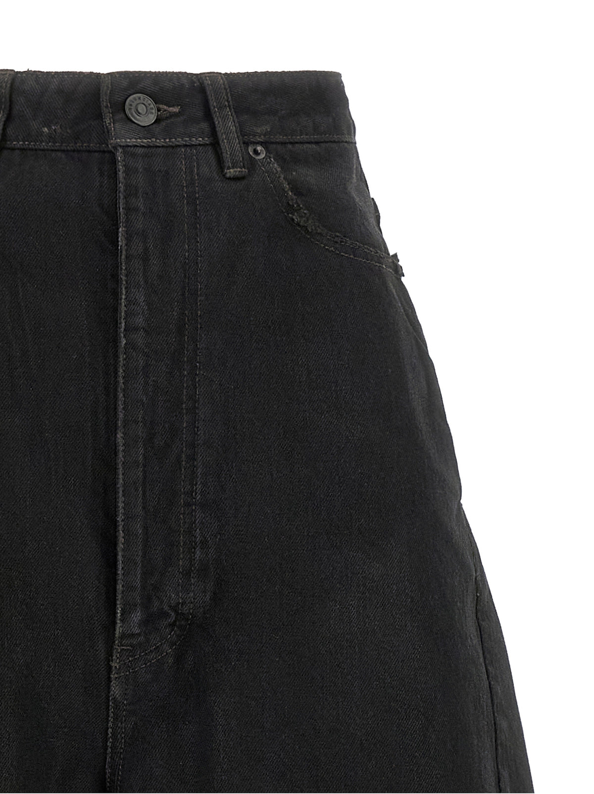 Black Cotton High-Waisted Jean
