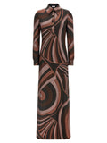 Bordeaux Polyamide Long Dress