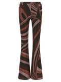 Bordeaux Polyamide Flared Pants