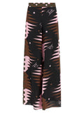 Multicolor Silk Casual Pants