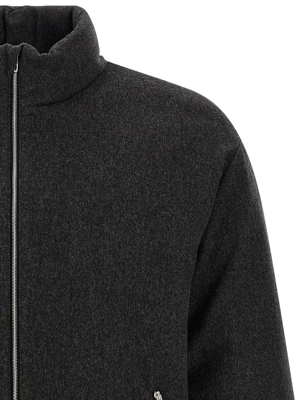Gray Wool Full-Length Jacket