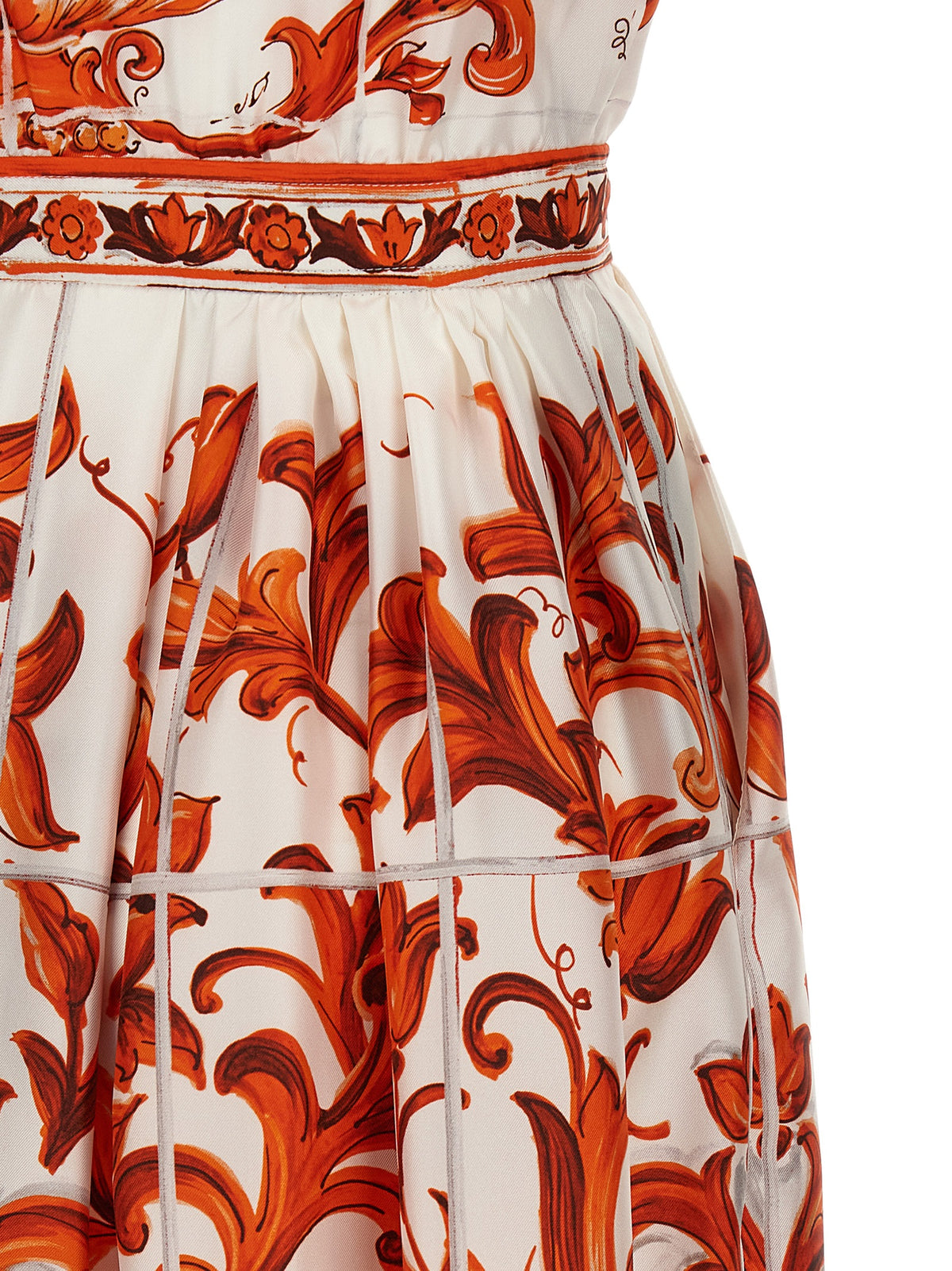Orange Silk Midi Dress