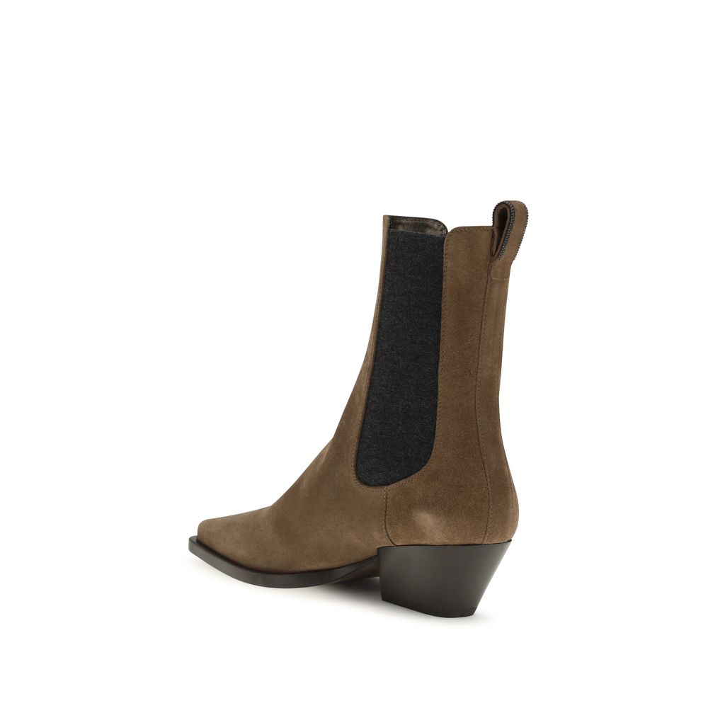 Brown Calf Leather Bos Taurus Ankle Boots