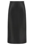 Black Lamb Leather Midi Skirt