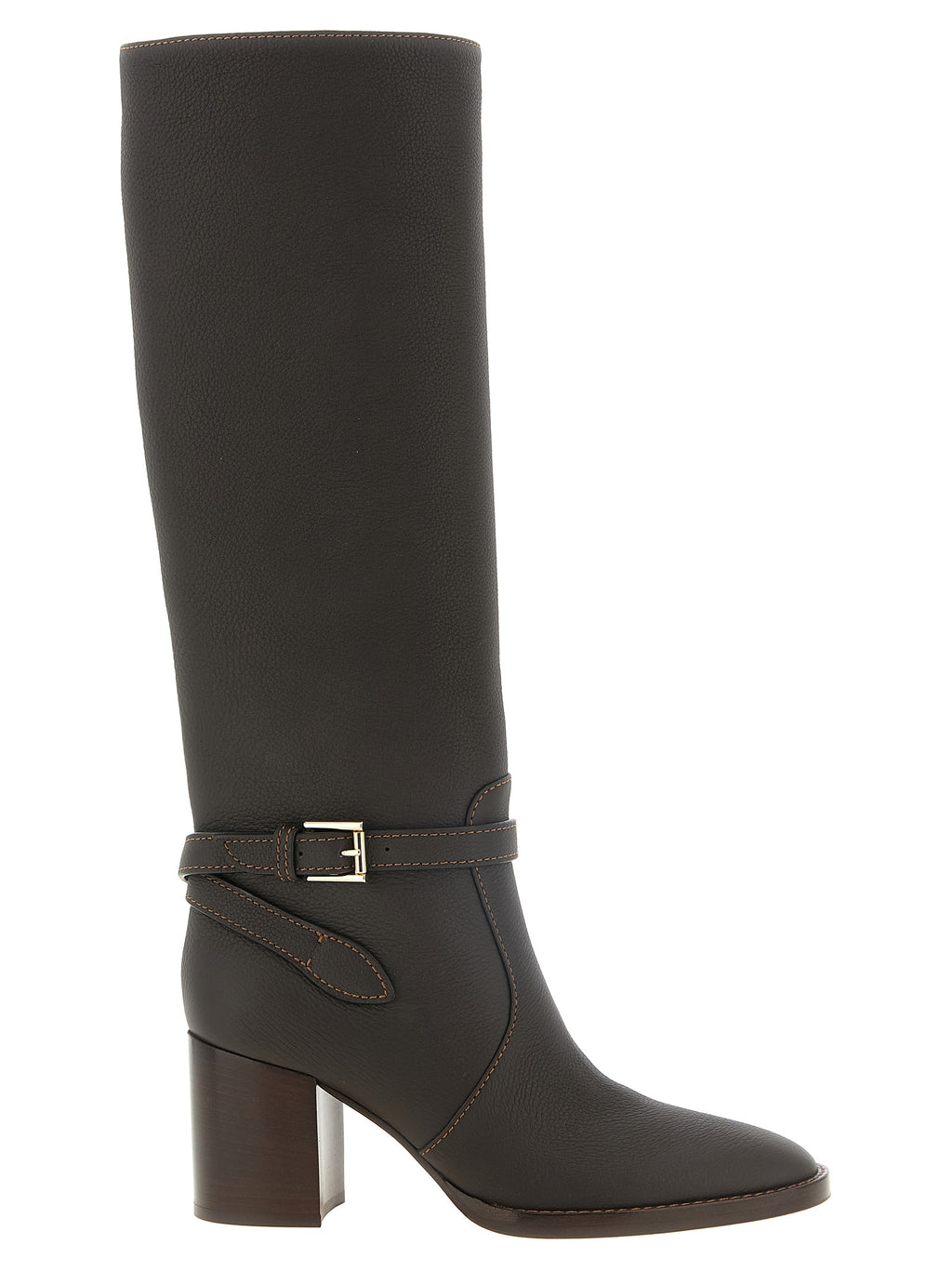 Brown Calfskin Over The Knee