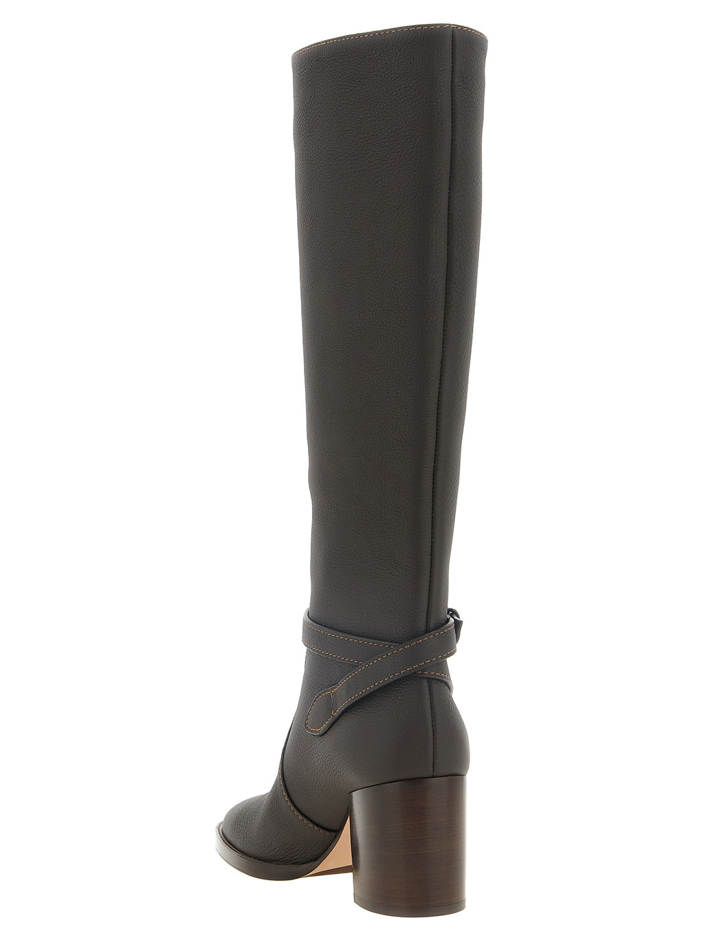 Brown Calfskin Over The Knee