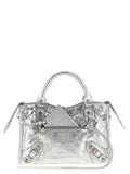 Silver Lamb Leather Handbag