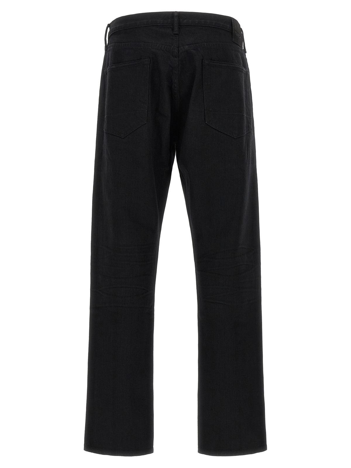 Black Cotton Straight-Leg Jeans