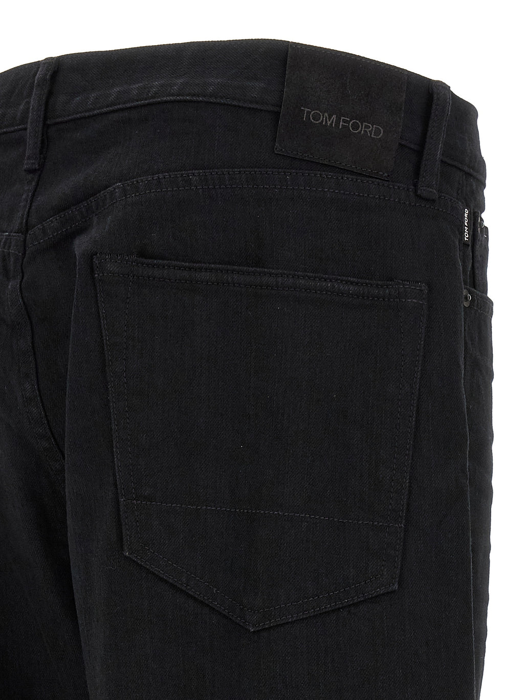 Black Cotton Straight-Leg Jeans