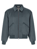 Gray Viscose Bomber