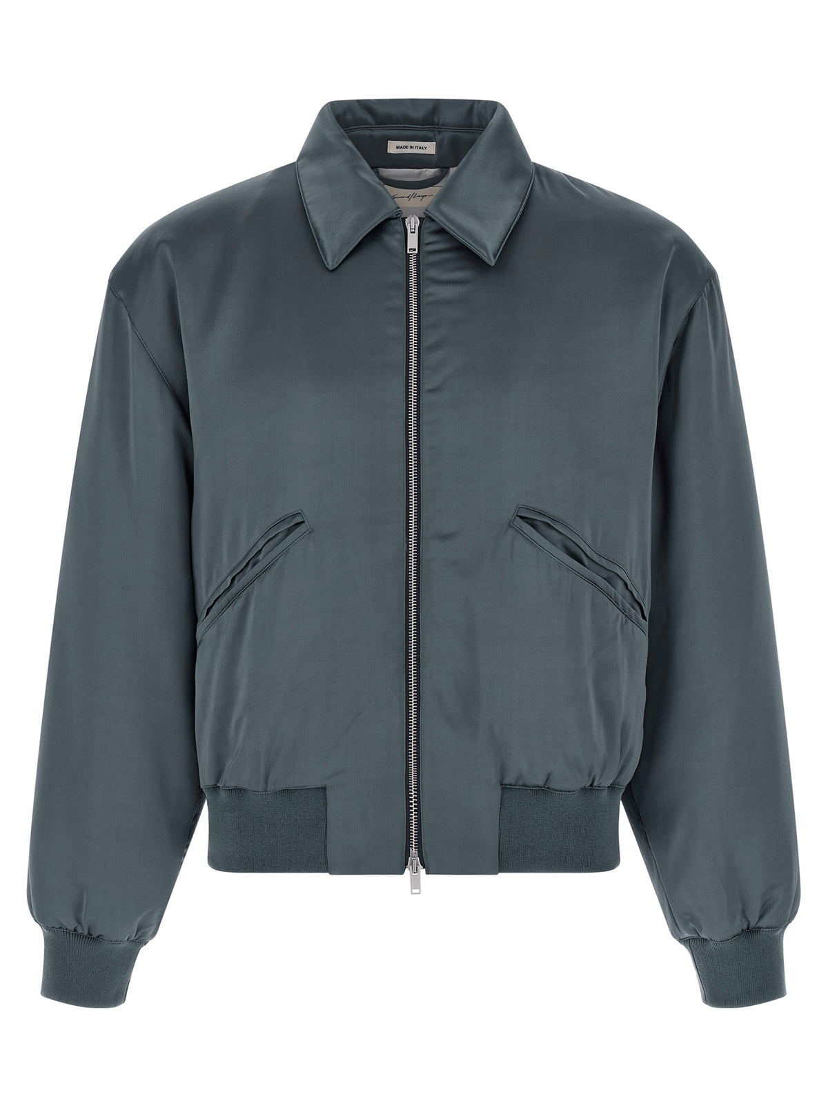 Gray Viscose Bomber