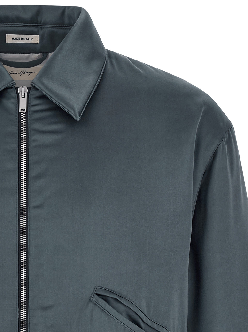 Gray Viscose Bomber