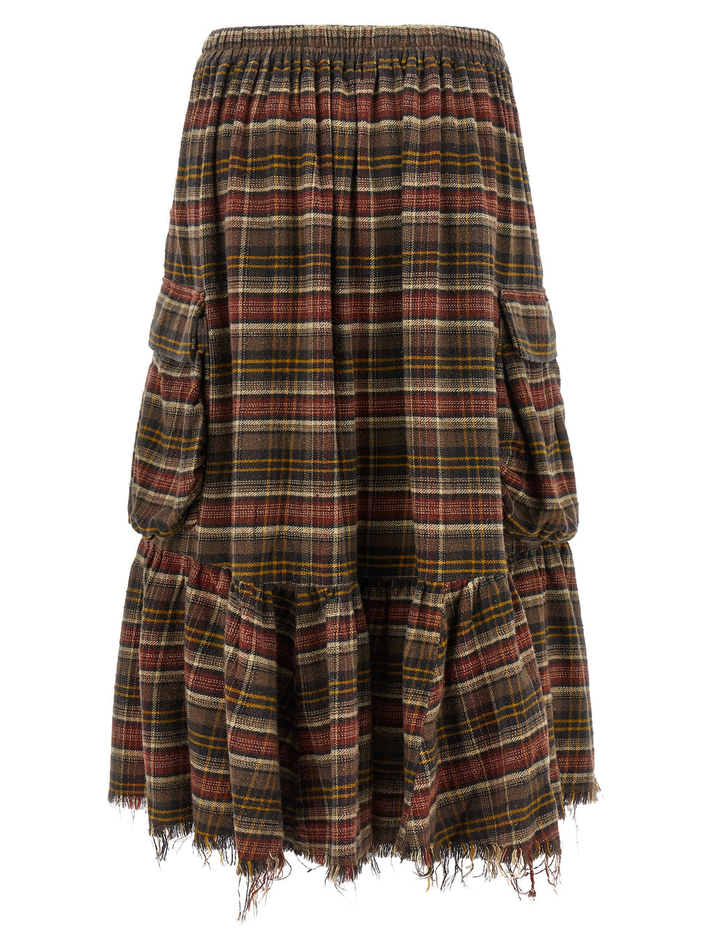 Brown Cotton Mini Skirt