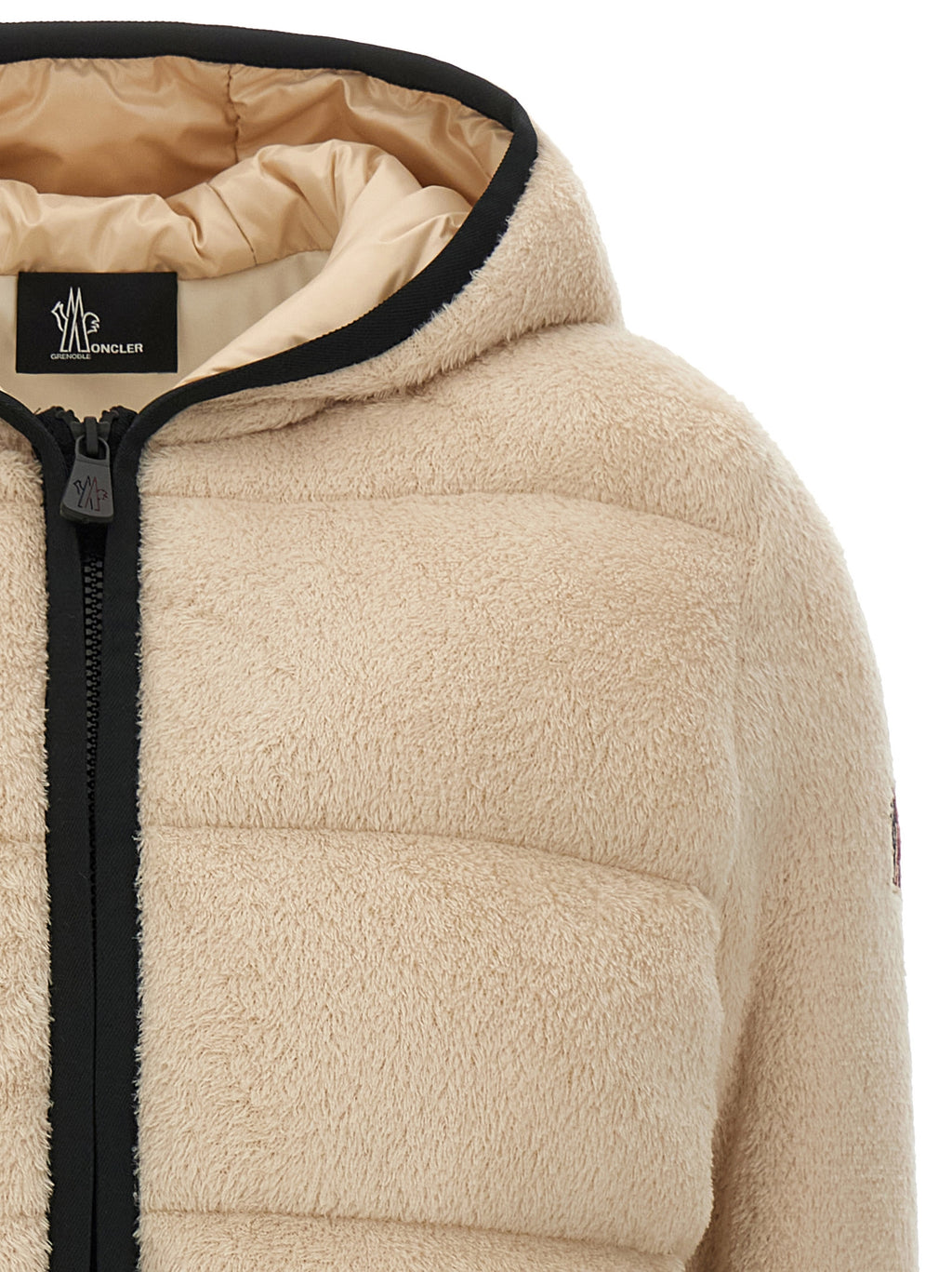 Beige Polyester Hoodie