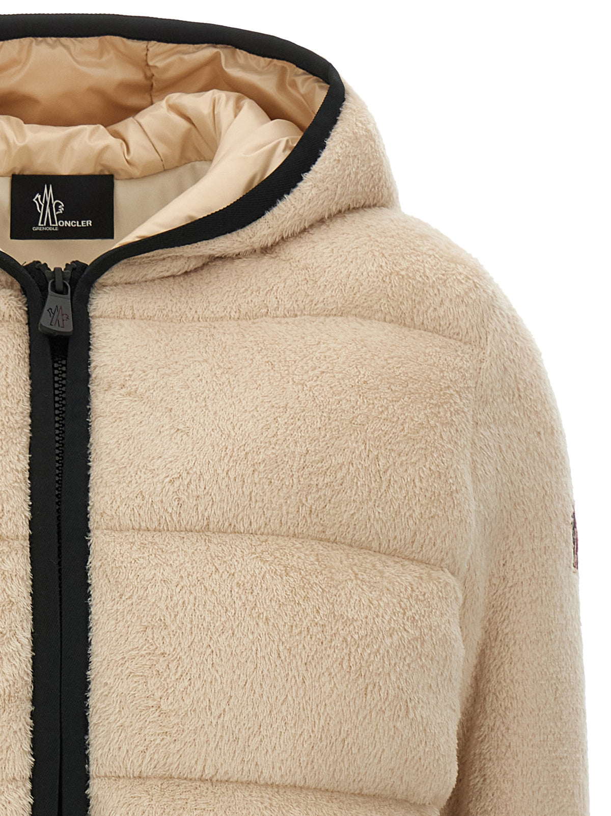 Beige Polyester Hoodie