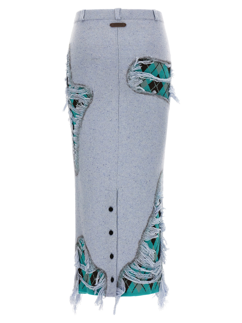 Blue Wool Midi Skirt