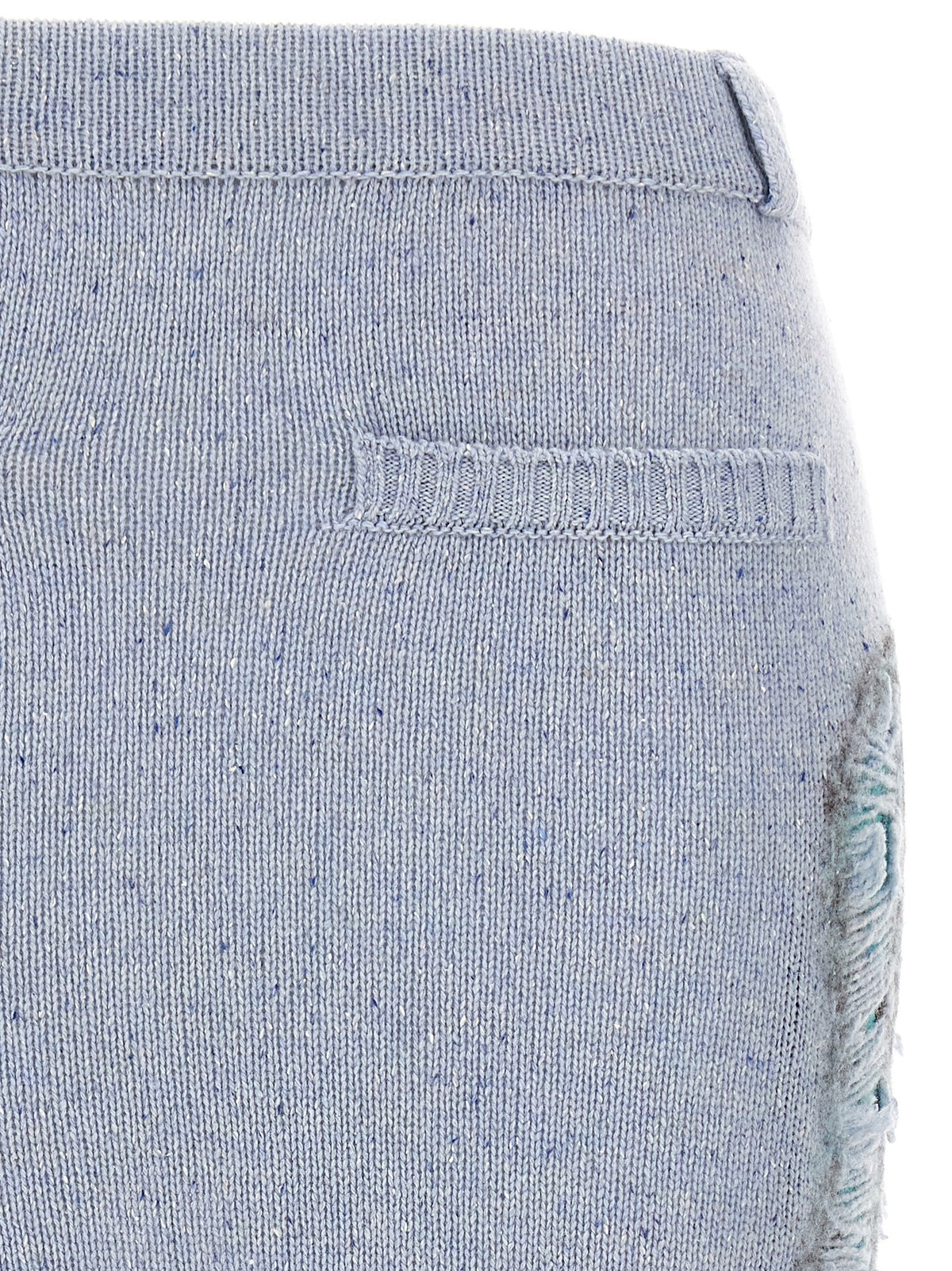 Blue Wool Midi Skirt