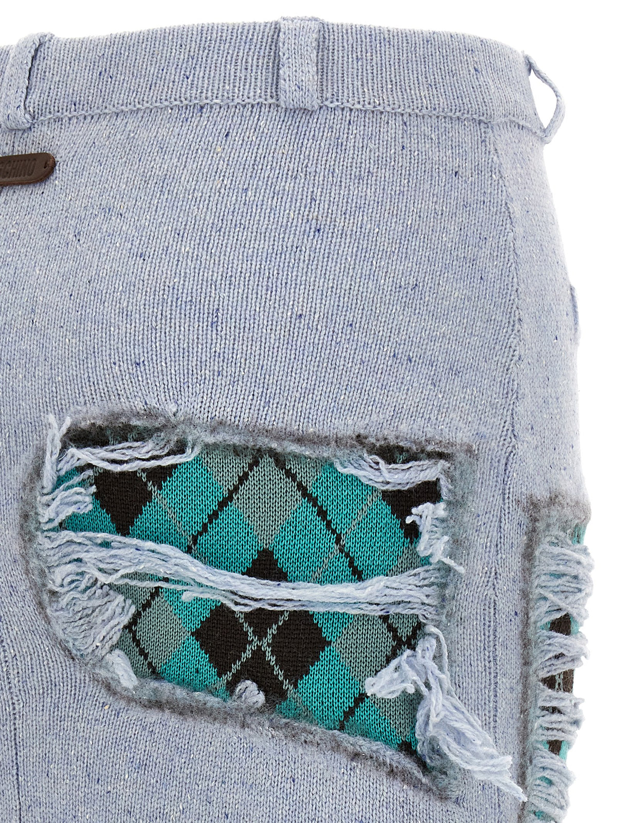 Blue Wool Midi Skirt