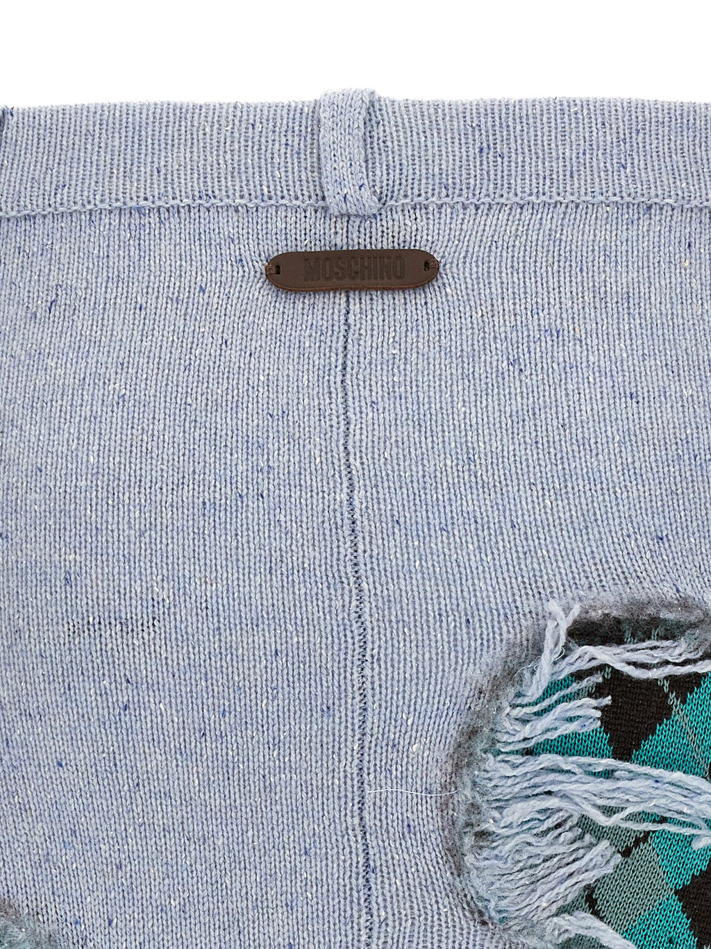 Blue Wool Midi Skirt