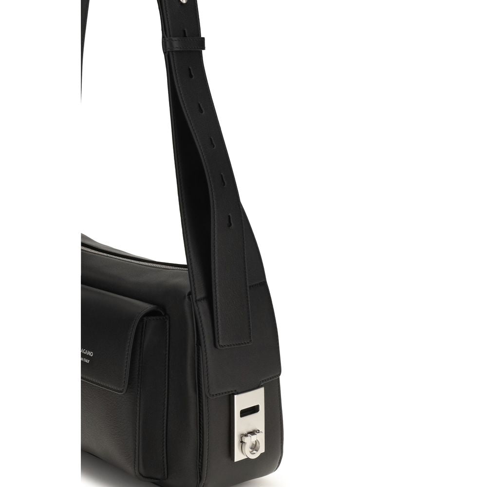 Black Calf Leather Bos Taurus Shoulder Bag