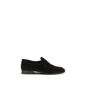 Black Suede Leather Slip-On Loafers