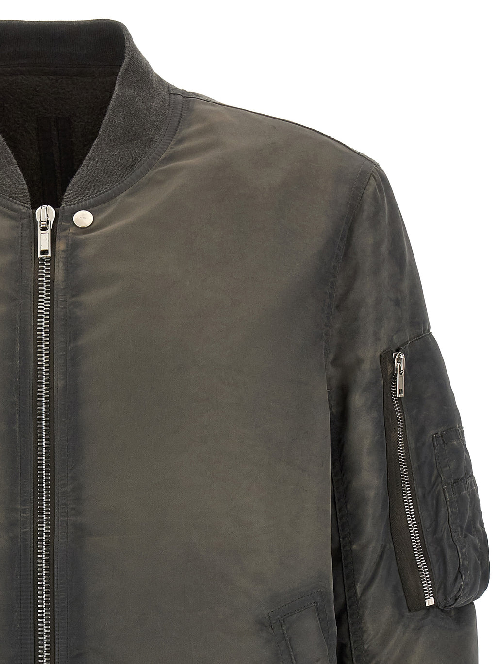 Gray Nylon Bomber