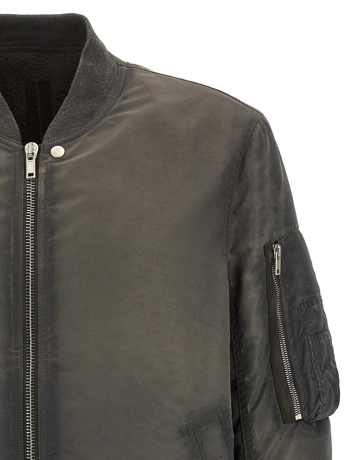 Gray Nylon Bomber