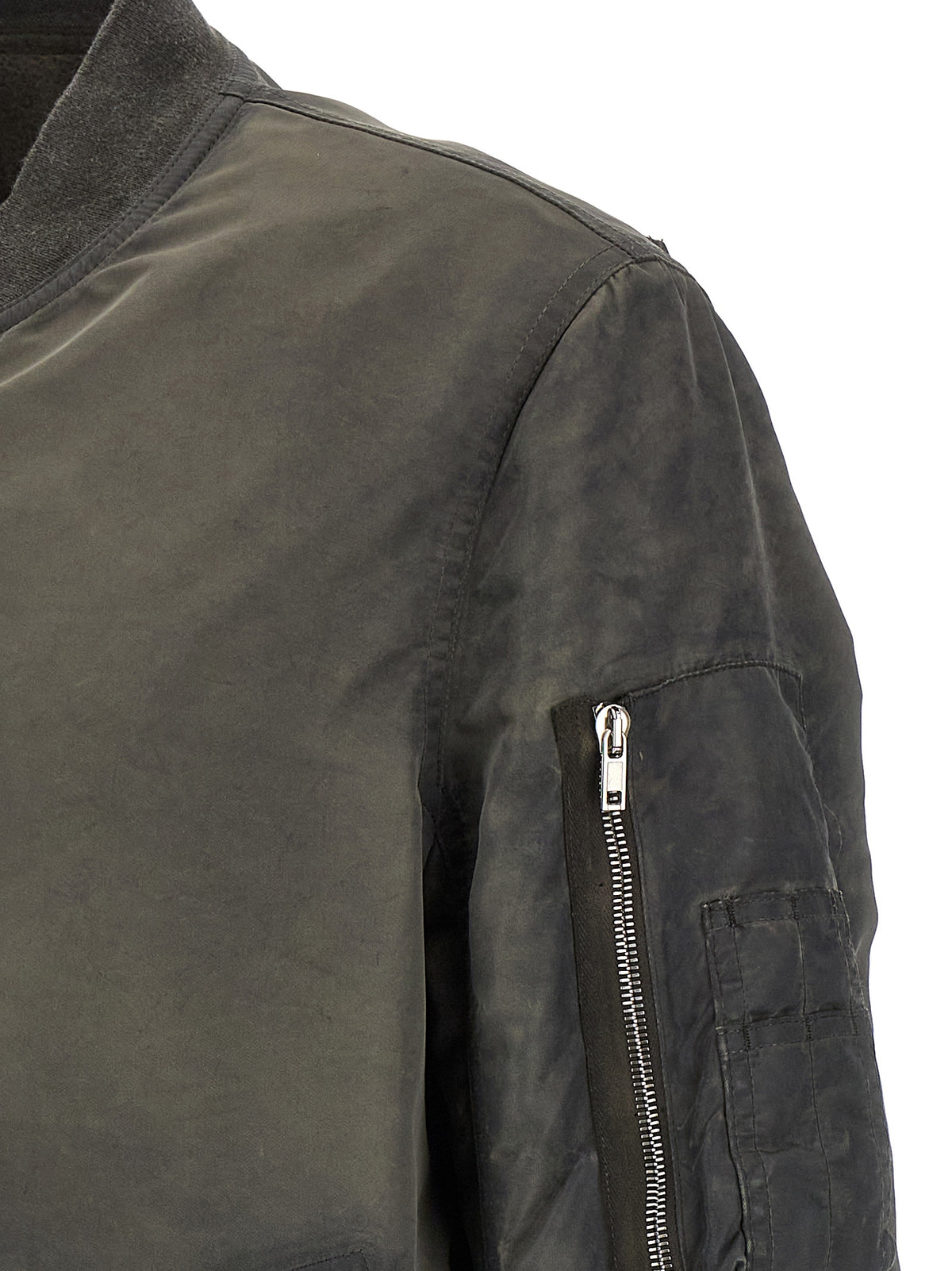 Gray Nylon Bomber