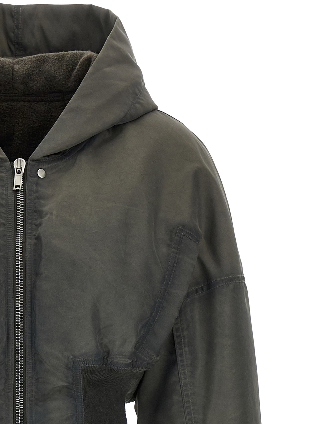Gray Nylon Bomber