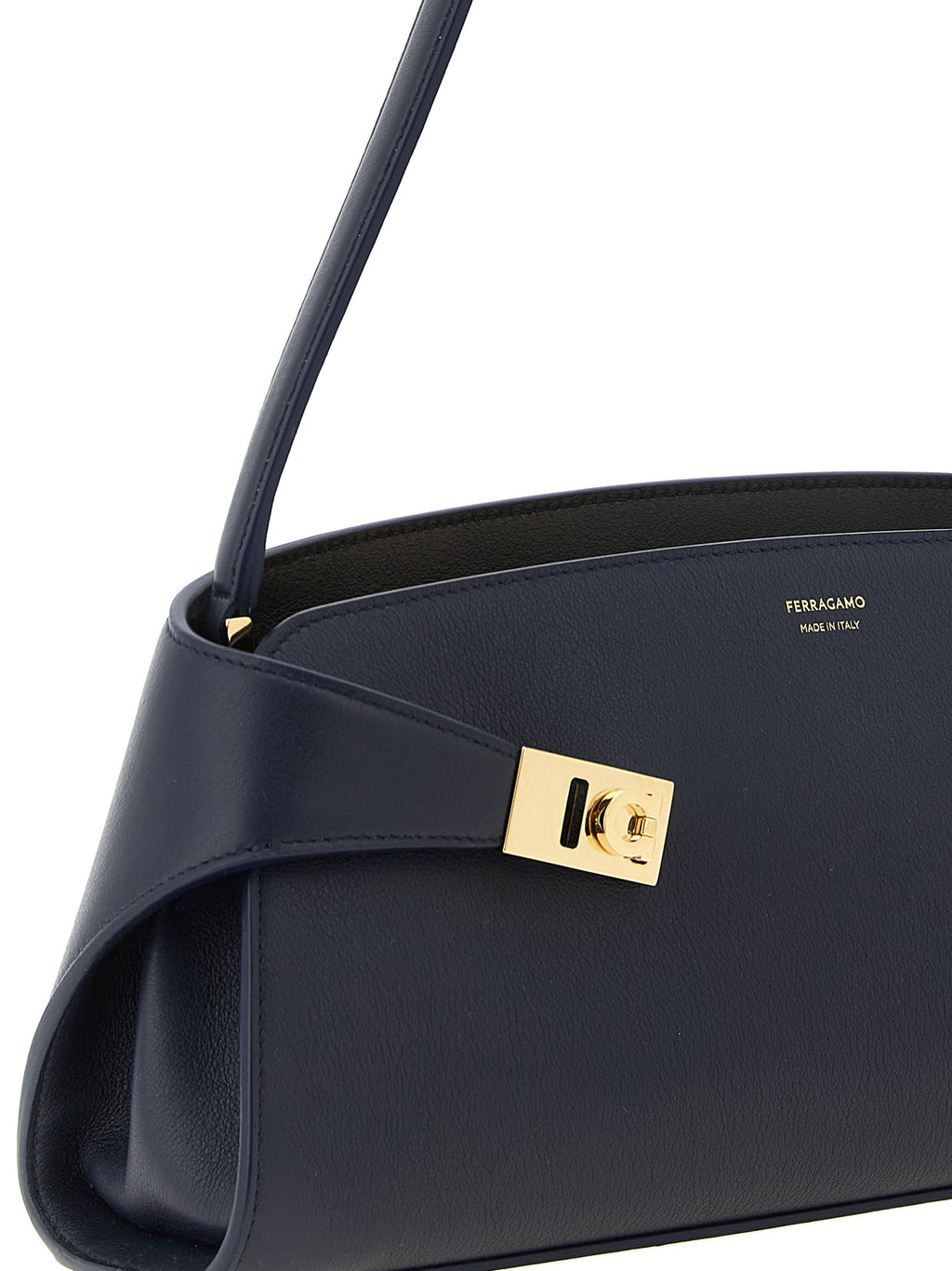 Blue Calfskin Shoulder Bag