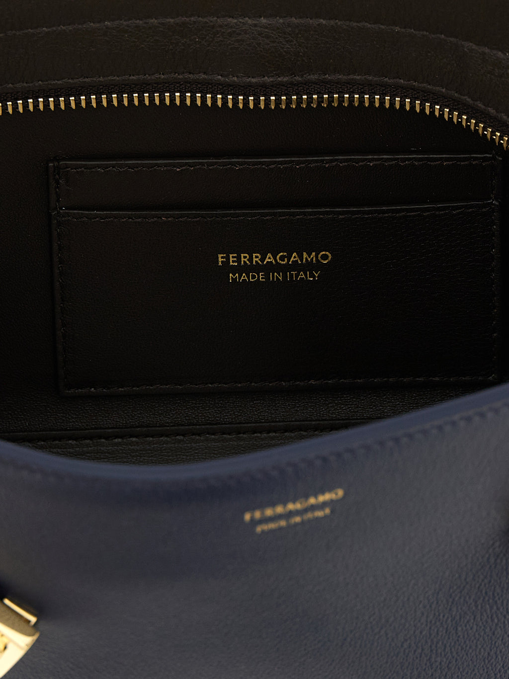 Blue Calfskin Shoulder Bag