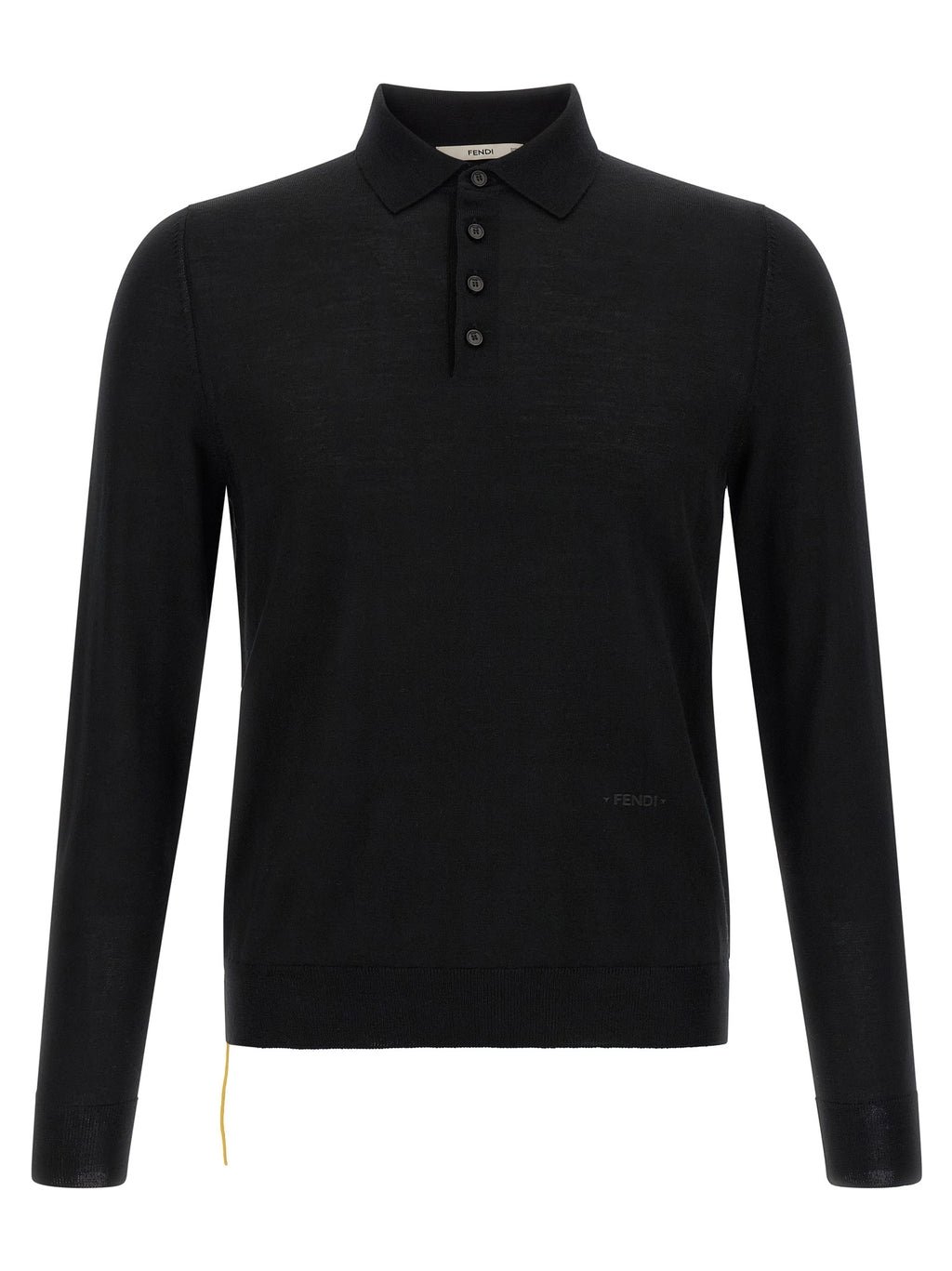 Black Virgin Wool Polo Shirt